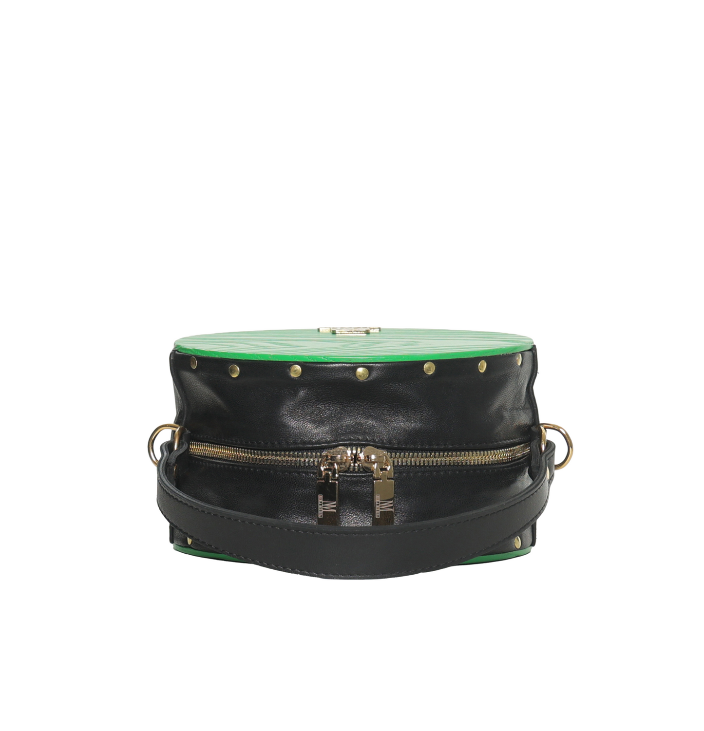 BORSA IN PELLE CON RICHIAMI IN LEGNO - Verde Pastello